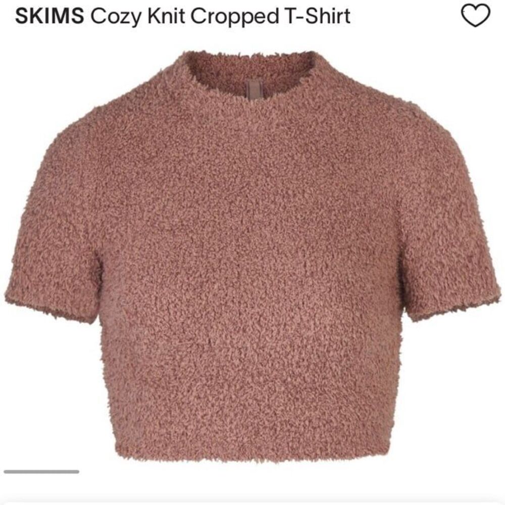 SKIMS Cozy Knit Cropped T-Shirt size small